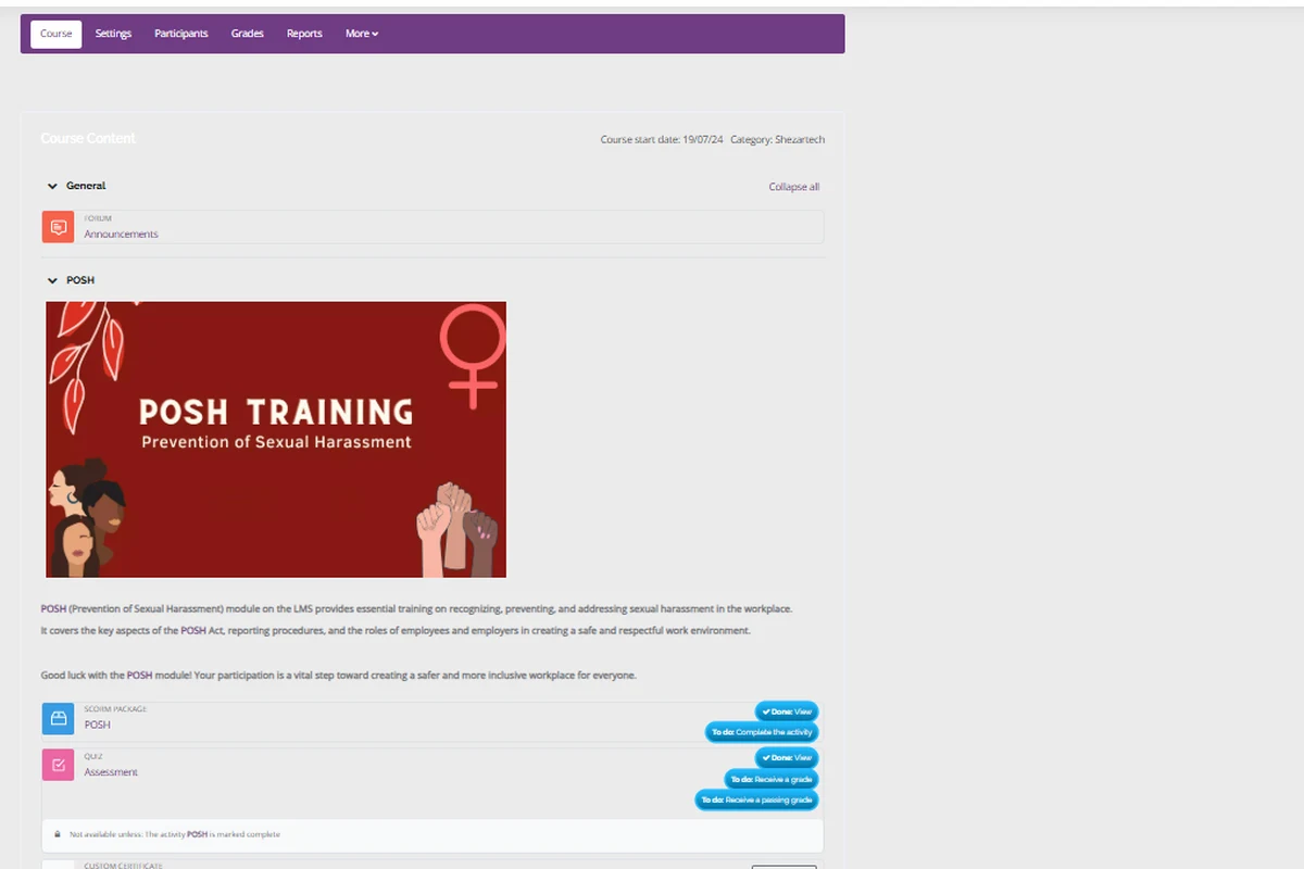 Brainmint — course content view