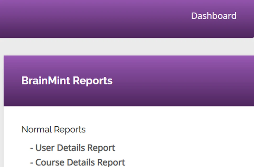 Brainmint reports dashboard
